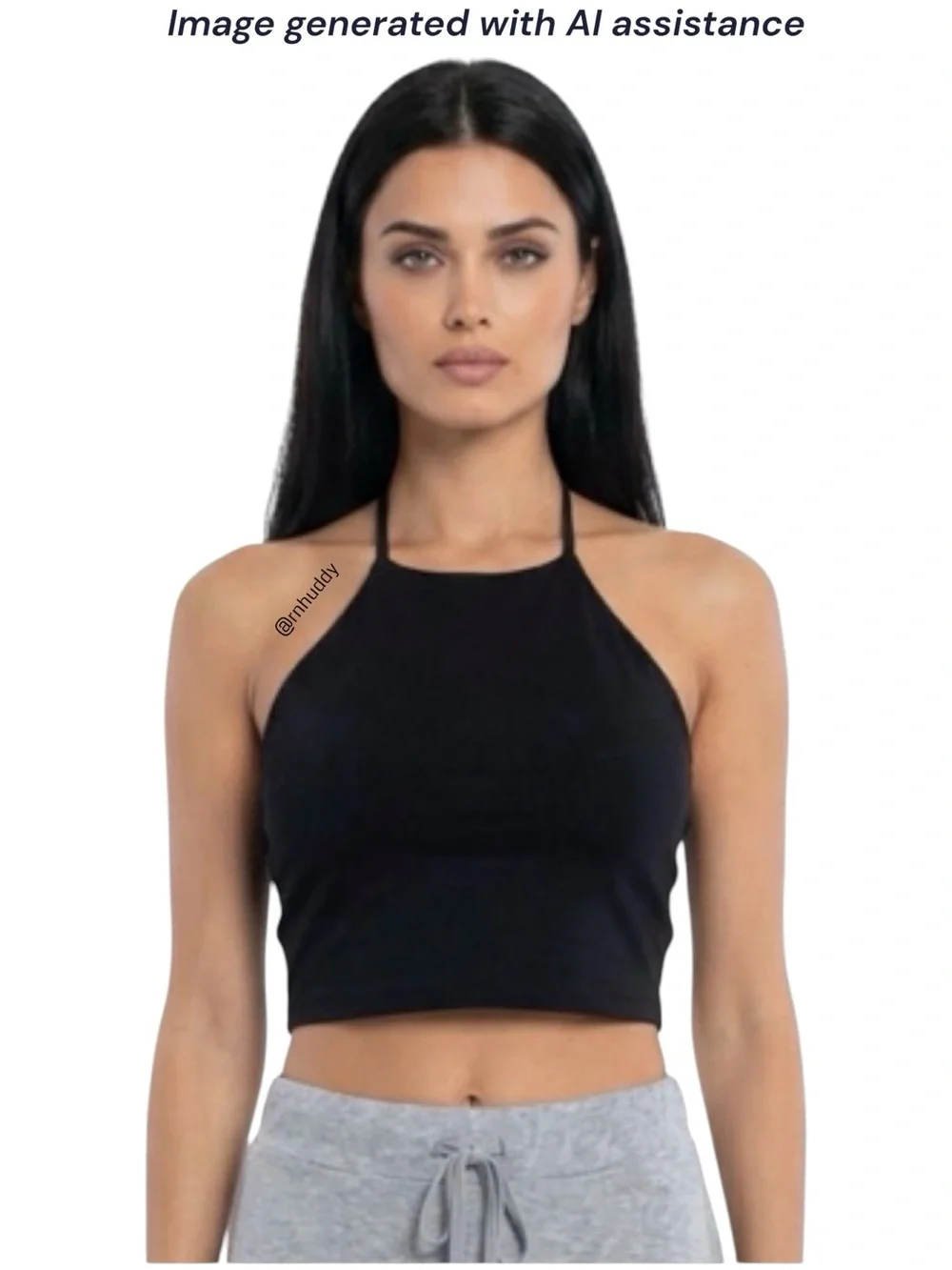 Abercrombie & Fitch XL black soft A&F collection cropped high neck tank